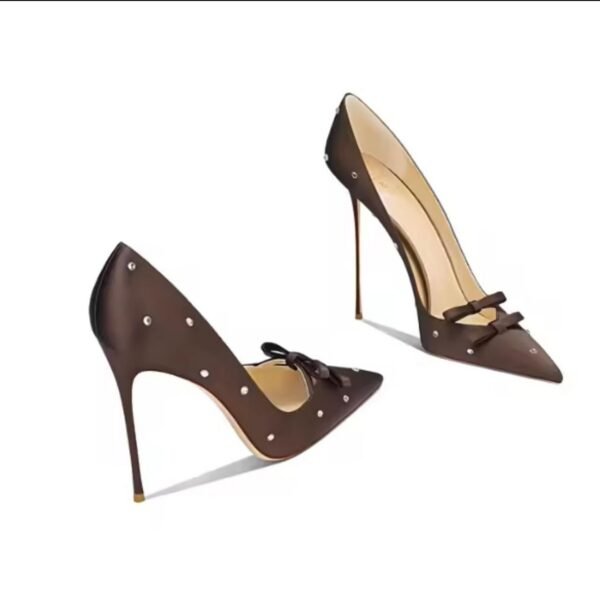 Brown Ribbon Heels